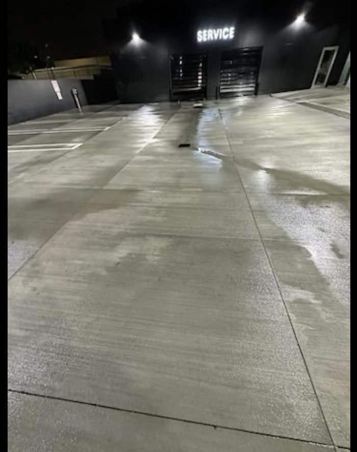 Commercial parking or drive-area pressure washing