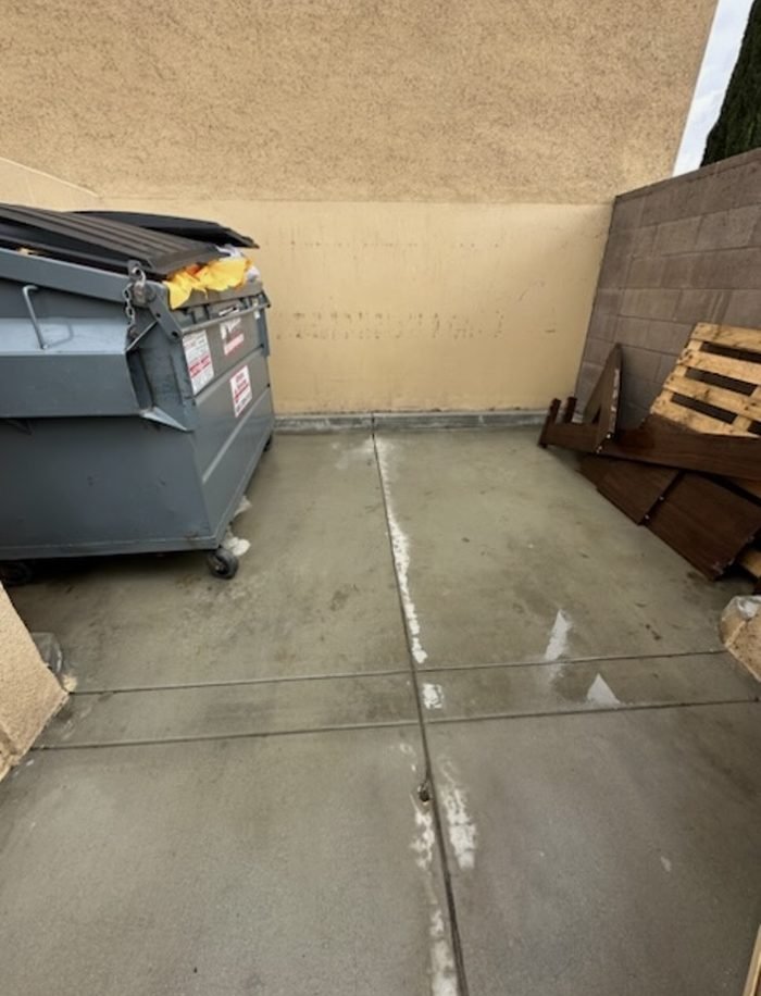 Commercial service-area or dumpster-enclosure cleaning