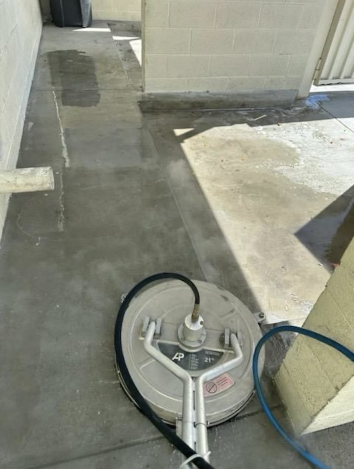 Commercial service-area or dumpster-enclosure cleaning