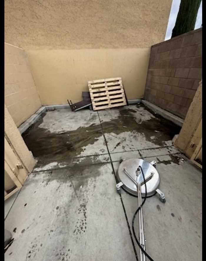 Commercial service-area or dumpster-enclosure cleaning