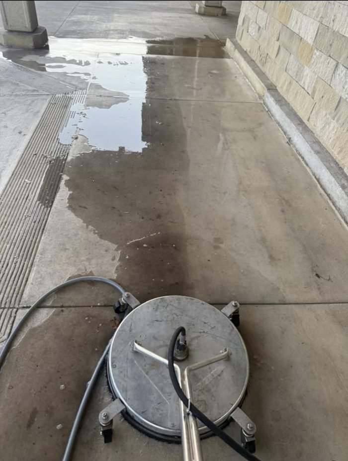 Commercial sidewalk or storefront walkway cleaning