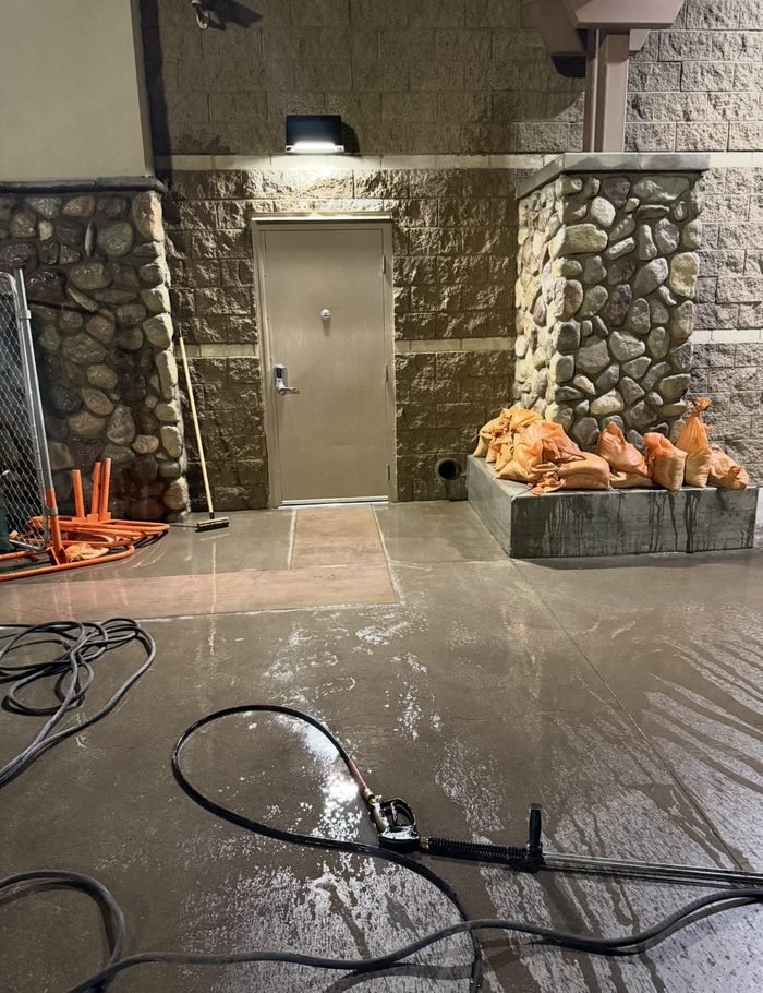 Commercial service-area or dumpster-enclosure cleaning