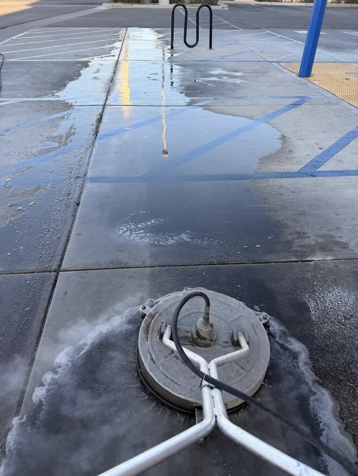 Commercial sidewalk or storefront walkway cleaning