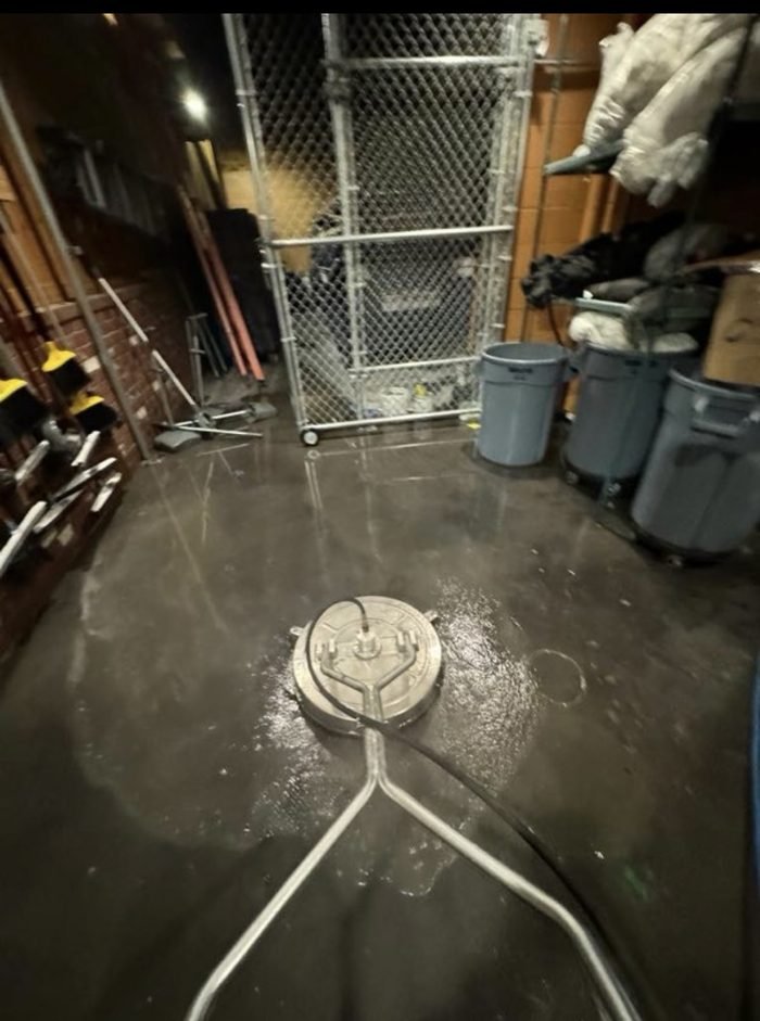 Commercial service-area or dumpster-enclosure cleaning